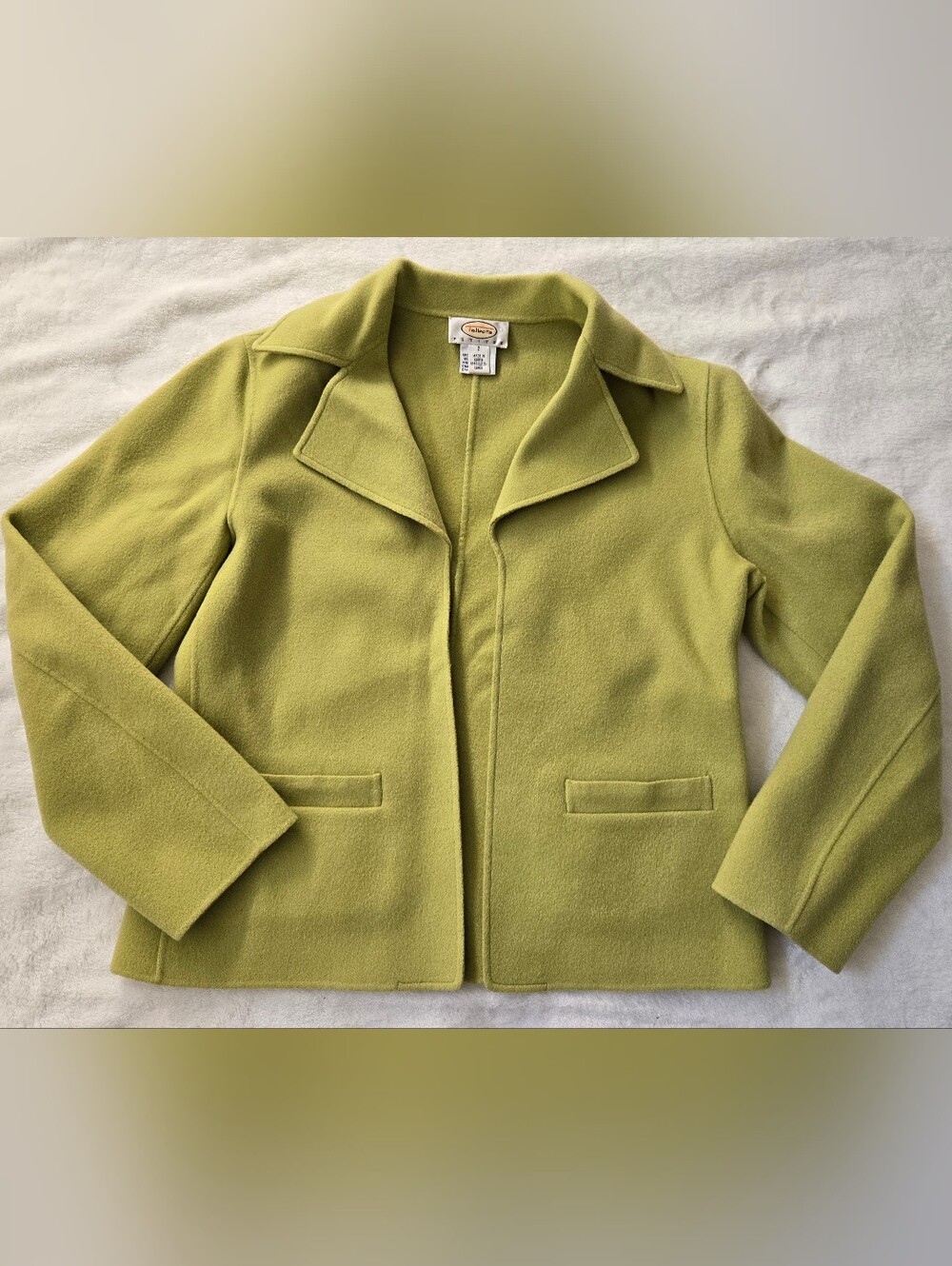 Talbots Chartreuse Wool-Blend Pea Coat